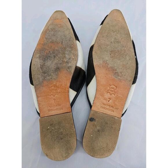 Sarah Stewart Mule Leather & Lambskin Shoes Saddle 7 - Picture 6 of 6